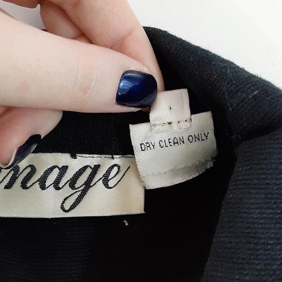 Vintage 80s Beaded Jacket Giraffe Embellished Safari 100% Cotton Button Front M - Picture 8 of 11